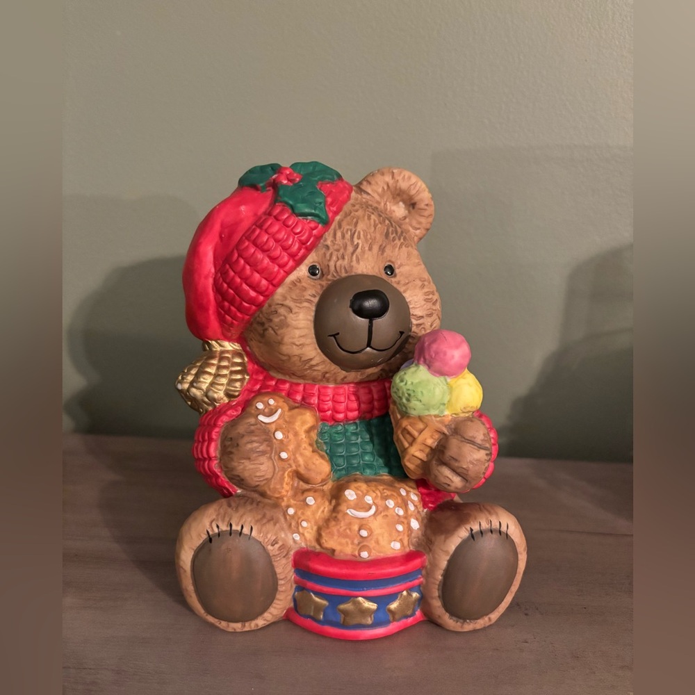 Vintage Gordon Cermaic Teddy Bear Music Box